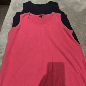 Talbots Pink and Black Knit Tank Tops